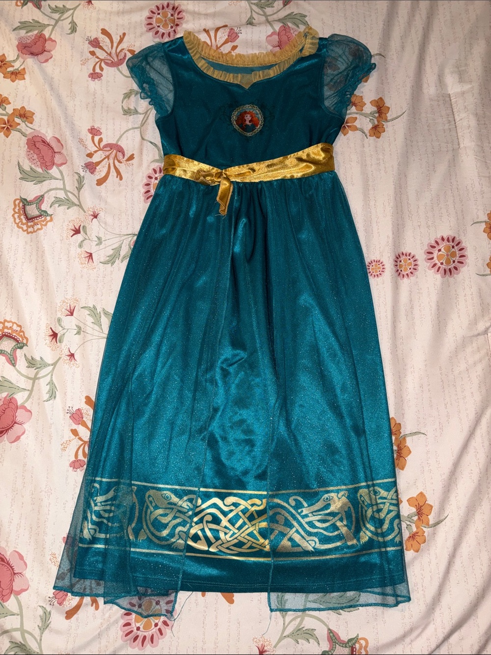 Disney Teal and Gold Princess Nightgown Dress